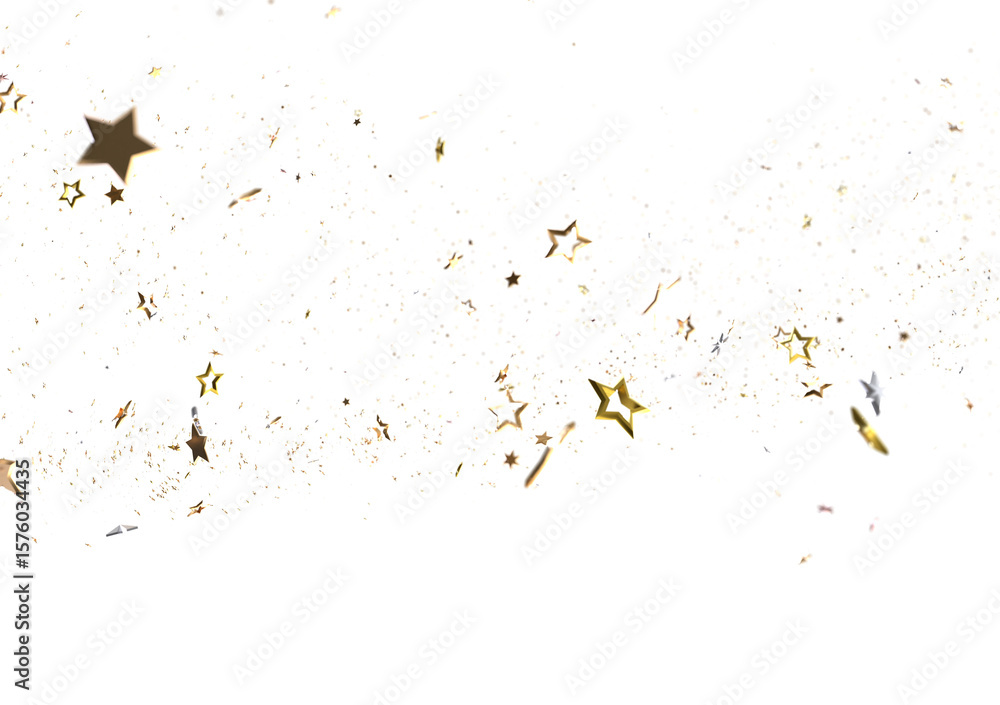 Obraz premium Stellar Christmas Symphony: Exquisite 3D Illustration of Falling Stars in Harmonious Motion for the Holidays