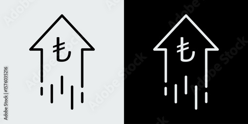 Financial and economic increase icon