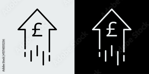 Financial and economic decrease icon