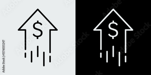 Financial and economic increase icon