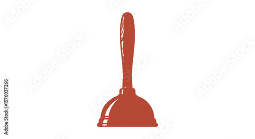red plunger isolated on white