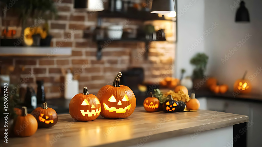 Obraz premium halloween pumpkin on a table