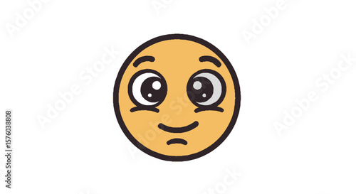 A cartoon emoji with a slightly concerned expression, set against white background.