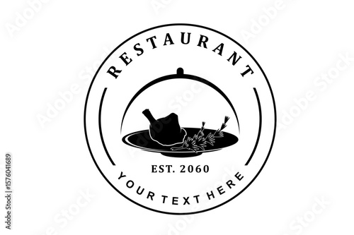 chicken dishes restaurant logo design illustration