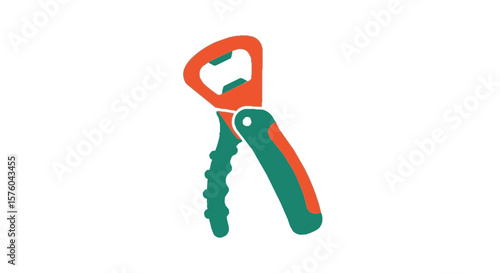 A colorful illustration of a bottle opener, ready for use, isolated.