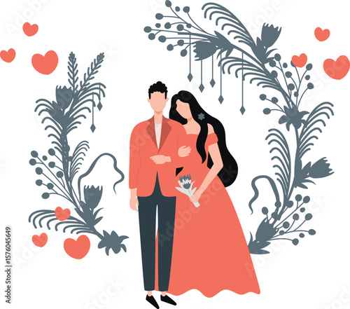 A newly married couple.