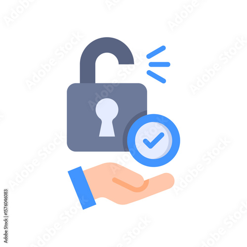 Access Granted flat color icon