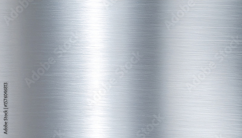 Closeup of brushed silver metal texture with realistic light reflections and smooth surface