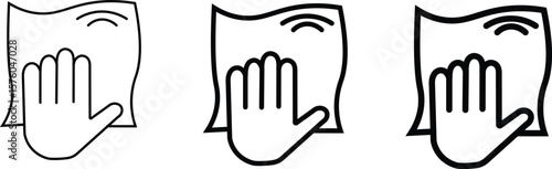 Cleaning cloth Simple vector icons
