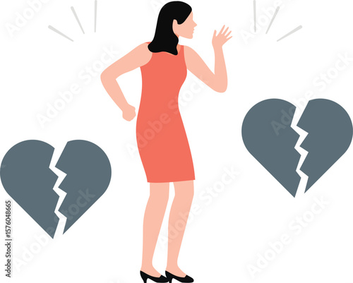 The girl's heart is broken.