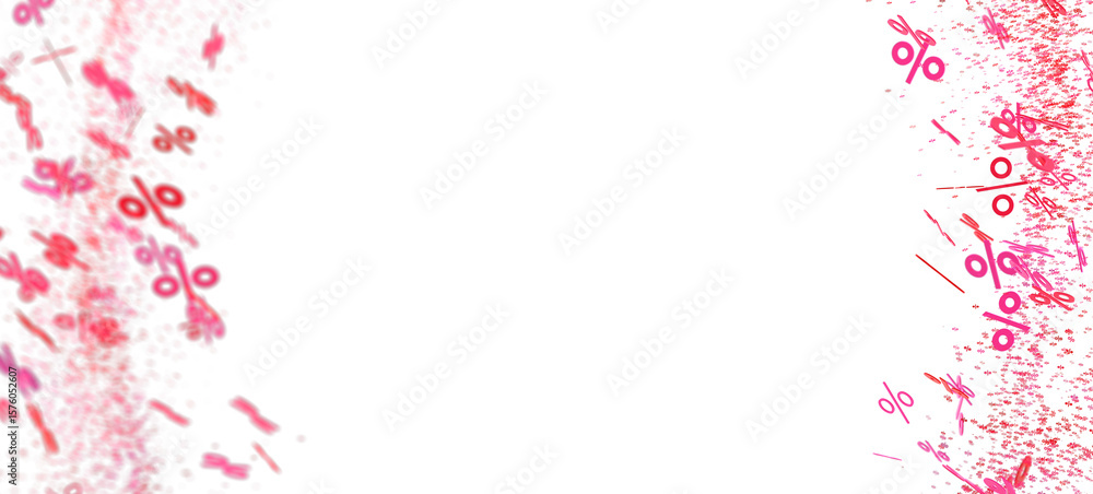 Fototapeta premium Abstract background with pink percentage signs. Perfect for sales, discounts, promotions.