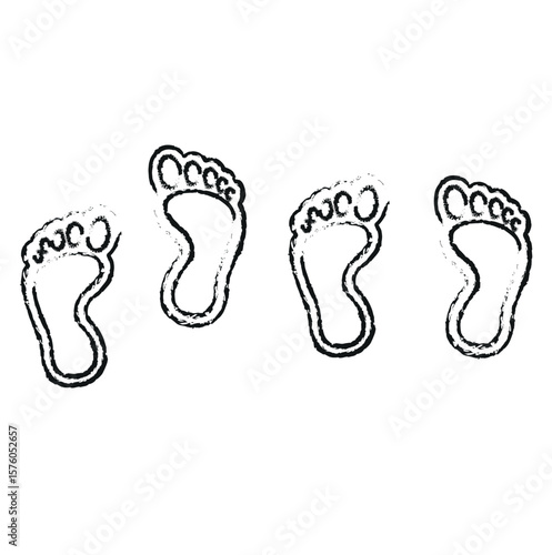 Baby footprints icon isolated on white background. vector illustration