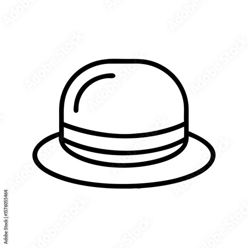 Bowler-hat flat icon for apps and websites