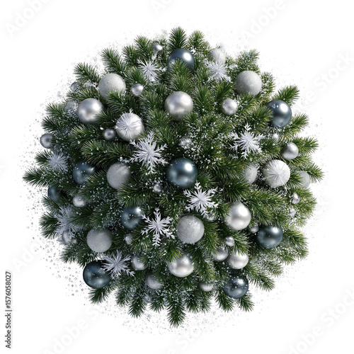christmas for tree decore top view isolated on white or transparent png