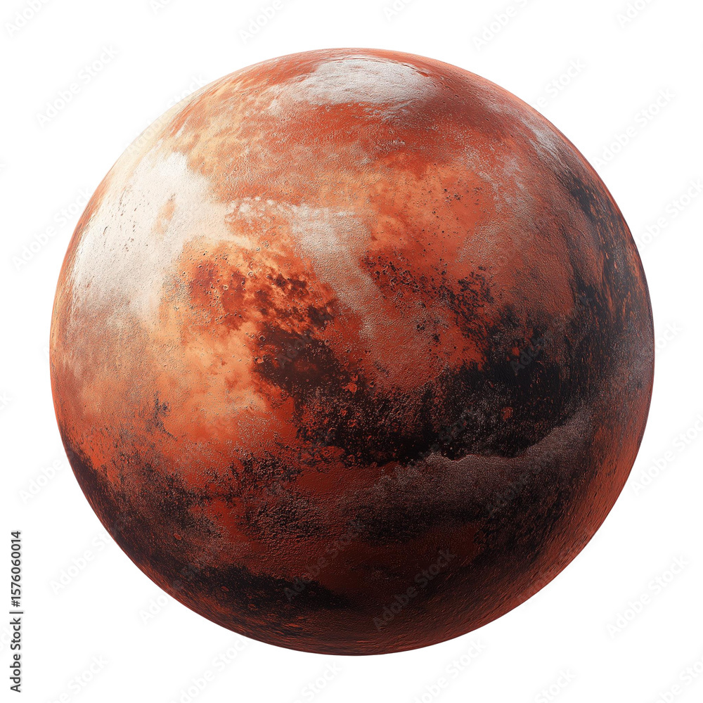 Fototapeta premium planet mars on white background 