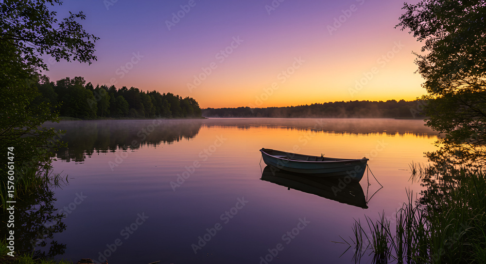 Fototapeta premium sunset on the river