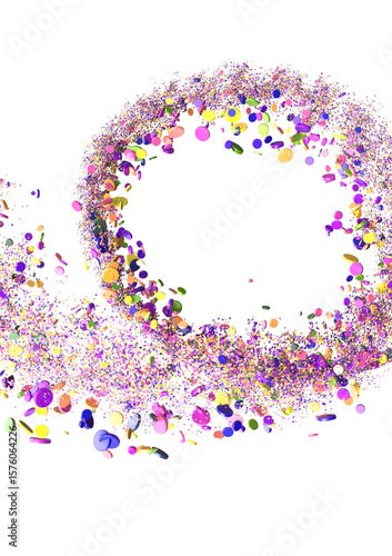 Multicolored paper confetti...