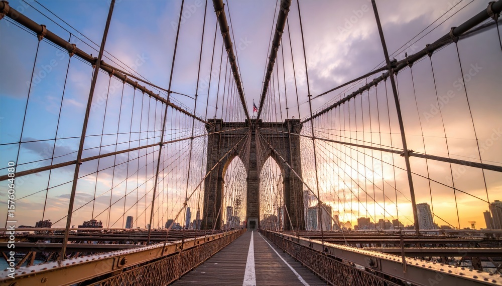 Fototapeta premium Iconic NYC Bridge at Sunrise