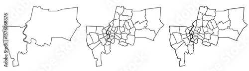 Bangkok map – vector illustration of districts, streets, and landmarks of Thailand's capital