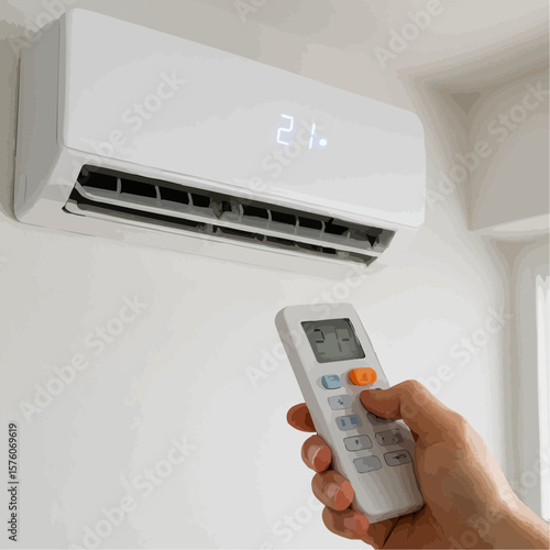 air conditioner remote control on the wall