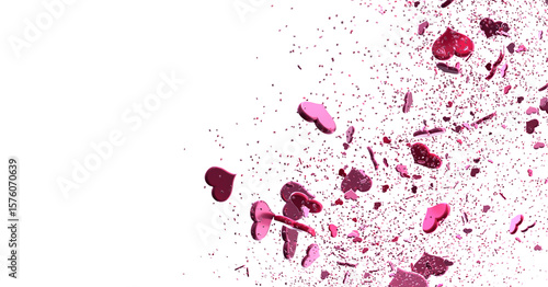 Romantic Valentine's Day background with pink hearts exploding. Perfect for cards, banners, and more.
