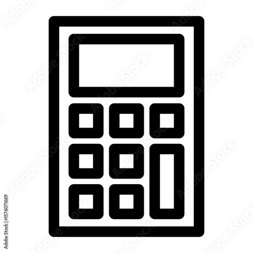 calculator icon isolated on white. Calculator line icon – editable stroke symbol for math, accounting, finance, education, and numeric input tools