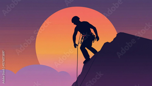  Rappelling at Sunset