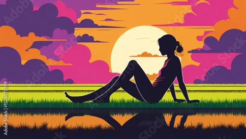 Serene Sunset Silhouette