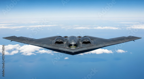 Northrop B-2 Spirit Bomber in the blue sky