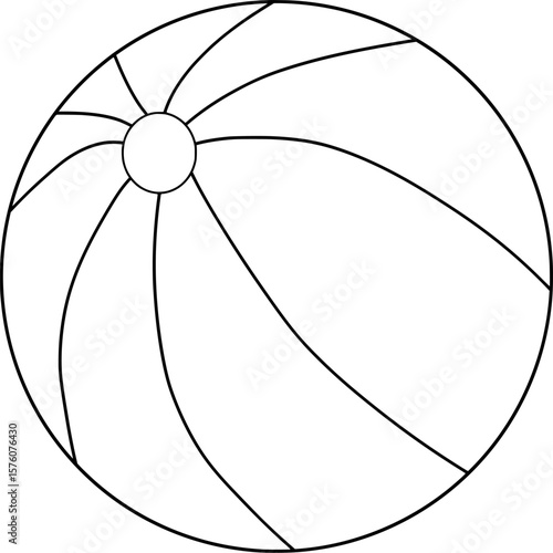 Simple outline of a beach ball, suitable for kids coloring page