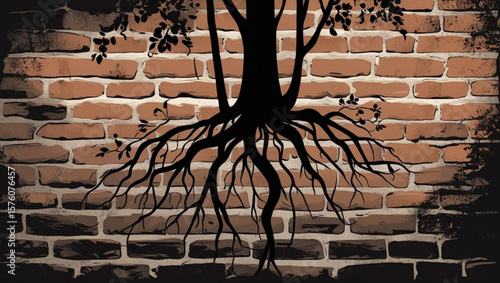 Resilient Tree on Brick Wall