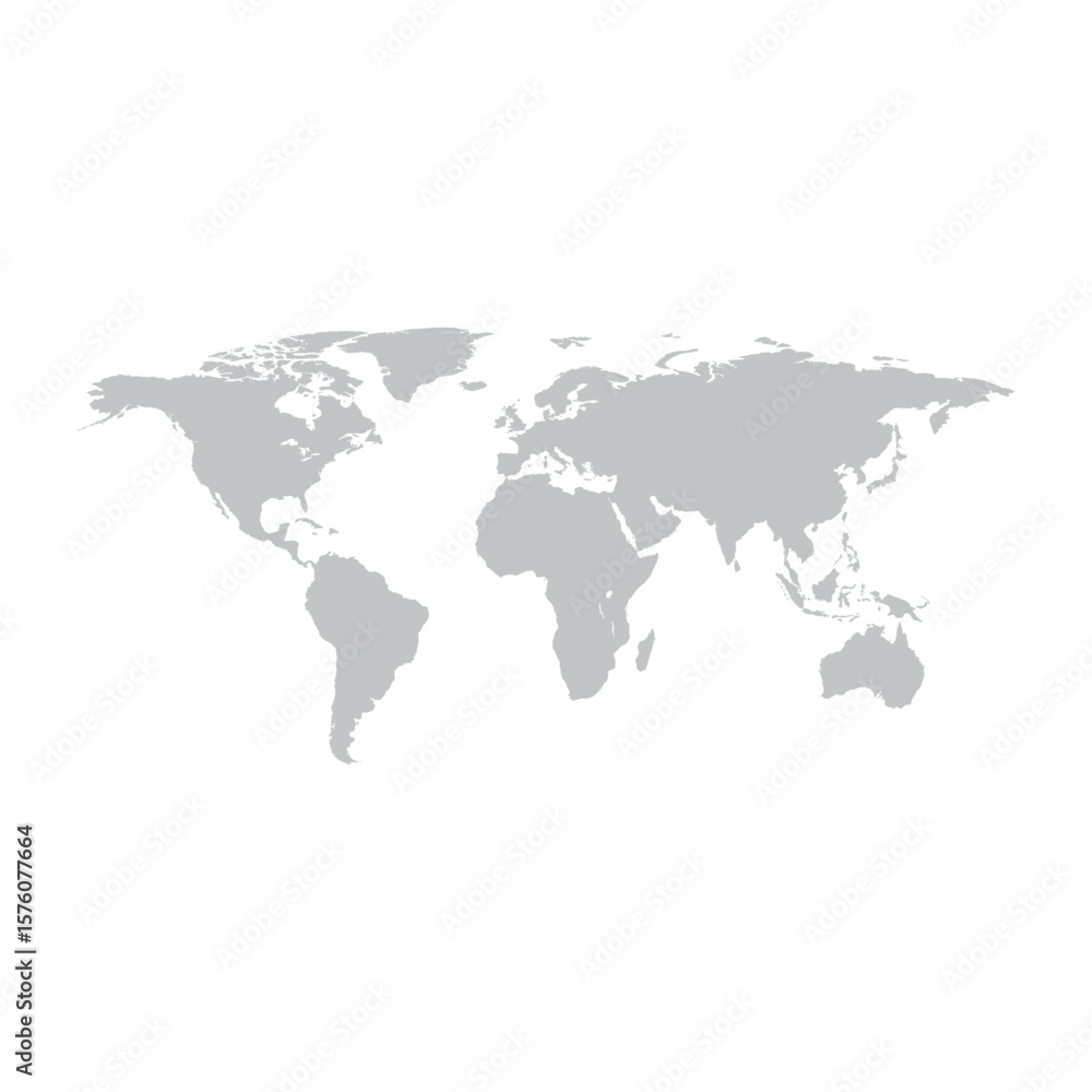 custom made wallpaper toronto digitalWorld map on white background. World map template with continents, North and South America, Europe and Asia, Africa and Australia