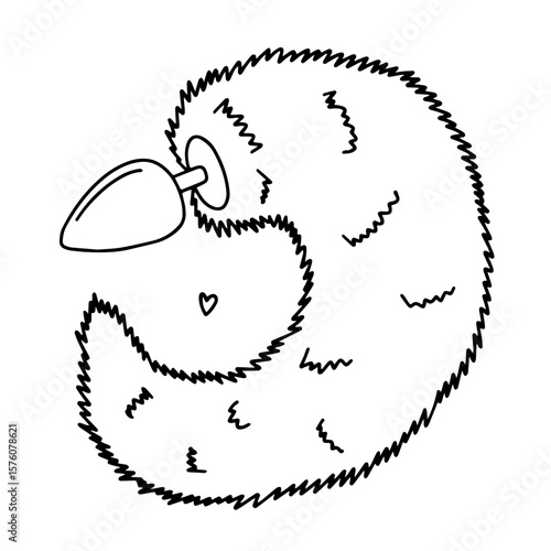 Vector anal plug with tail sketch