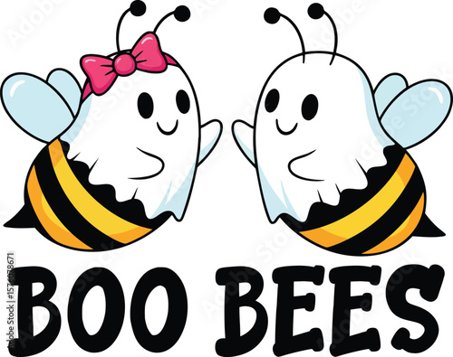 Funny "Boo Bees" Halloween Ghost Bees – Cute Breast Cancer Awareness Pun Design