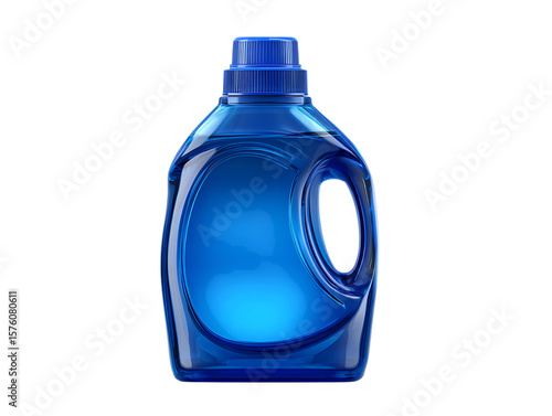 Blue detergent bottle with flip top cap png on white background 
