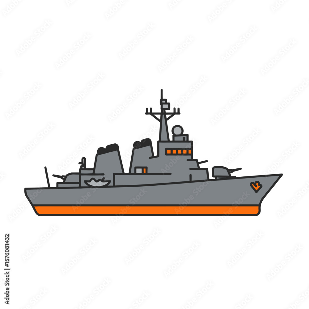 Obraz premium Naval Destroyer Icon