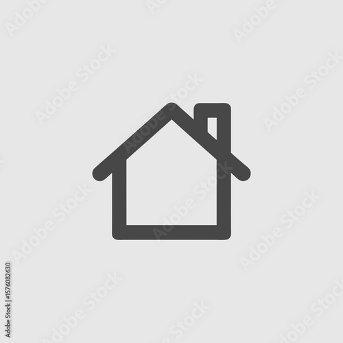 Simple house icon ideal for real estate, construction, property, and homerelated designs. Versatile and universally recognizable symbol for various projects.
