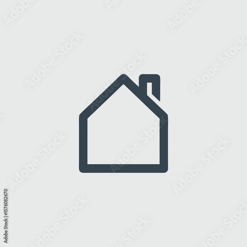 Simple house icon ideal for real estate, construction, property, and homerelated designs. Versatile and universally recognizable symbol for various projects.