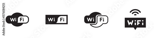 Wifi area. Wifi zone icon and logo. Vector Illustration. 