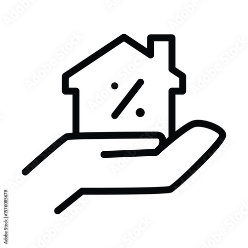 mortgage outline icon vector design good for web or mobile app