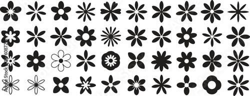 Floral icon. Flower, decorative, nature, botanical vector illustration isolate on white background