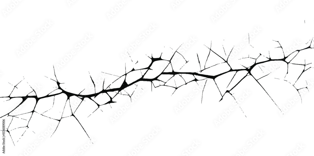 custom made wallpaper toronto digitalIsolated vector illustration of cracked glass and broken wall patterns, resembling abstract winter branches against a white sky