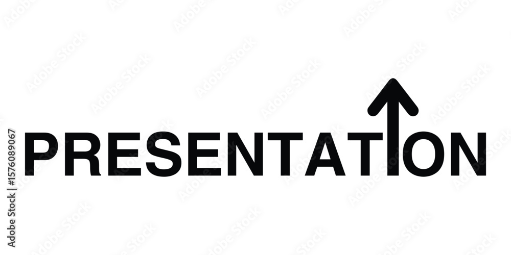 Fototapeta premium A presentation title with an upward arrow, emphasizing growth.