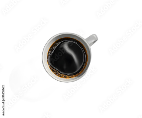 Warm Cup of Brewed Coffee From Above