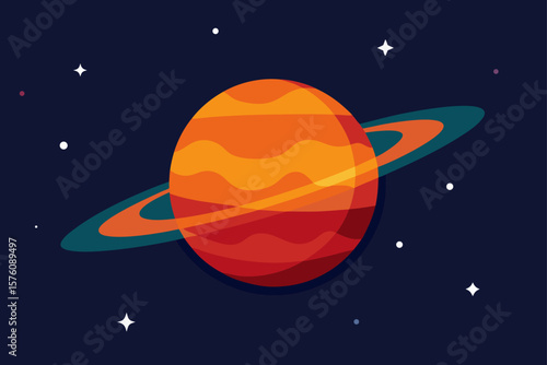 illustration of a rocket in space