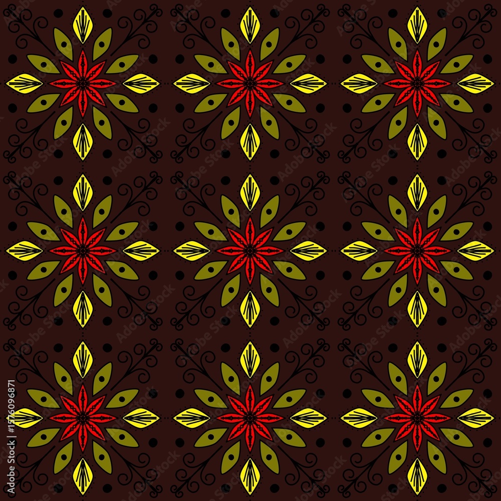 Fototapeta premium Pattern seamless botanical background nature 