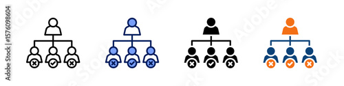 Reorganization All In One Icon Multi Styles Vector Set