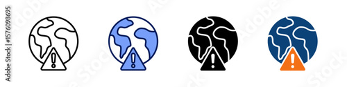 World Crisis All In One Icon Multi Styles Vector Set