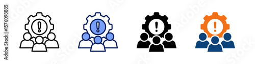 Team Management All In One Icon Multi Styles Vector Set