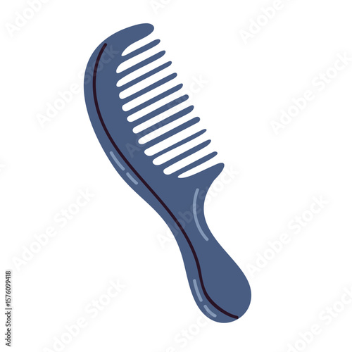 Comfortable wide-tooth comb with dark blue body and easy-to-hold handle